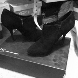 Suede high-heeled booties, 4-inch.  I-N-C brand